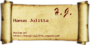 Hanus Julitta névjegykártya